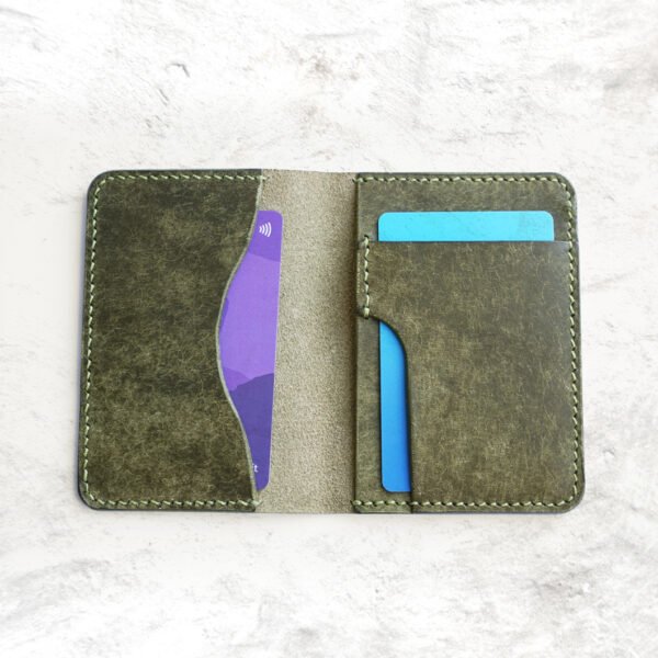 Forest And Wine Fold Card Wallet - Olive